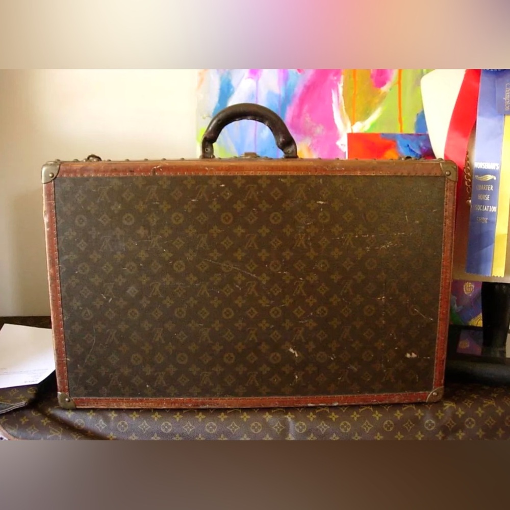 RARE Vintage LOUIS VUITTON Alzer Hardside STENCILED Suitcase Trunk Case LV ❤️❤️